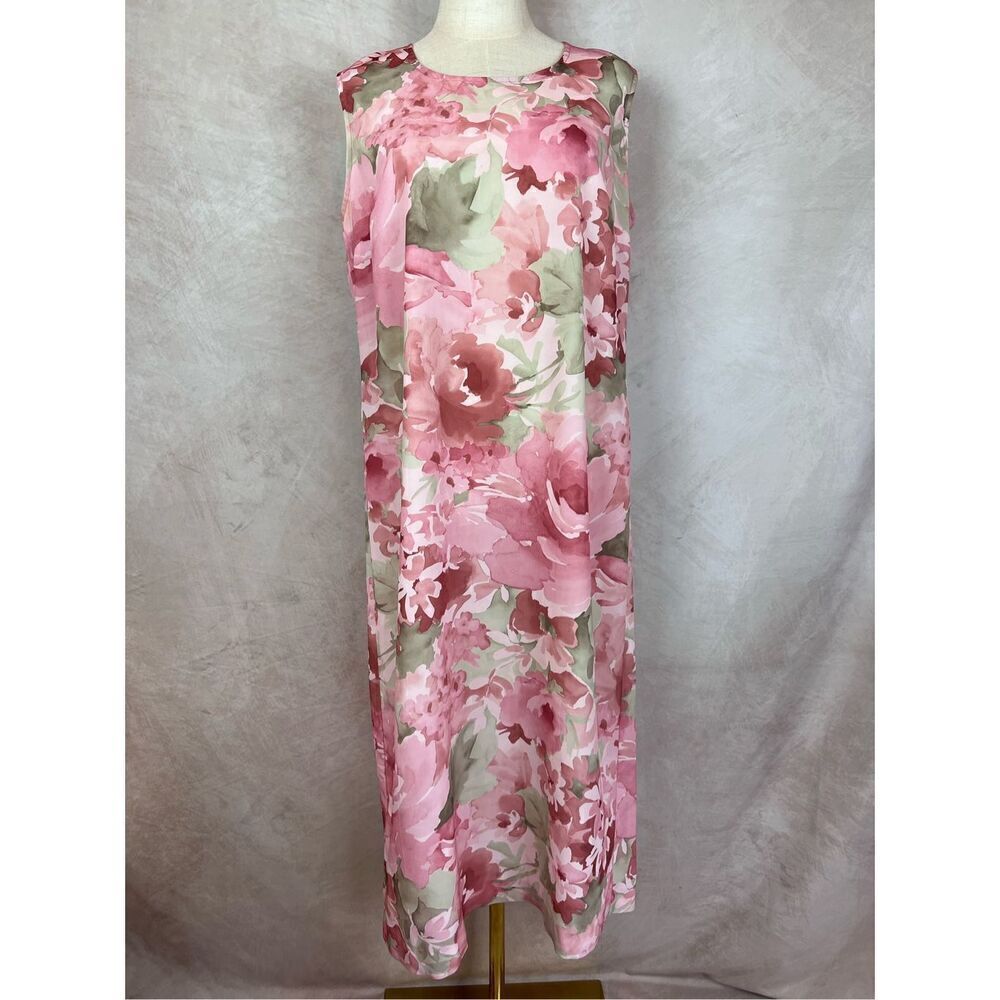 Vintage 1990s Y2K Pink Floral Slip Dress